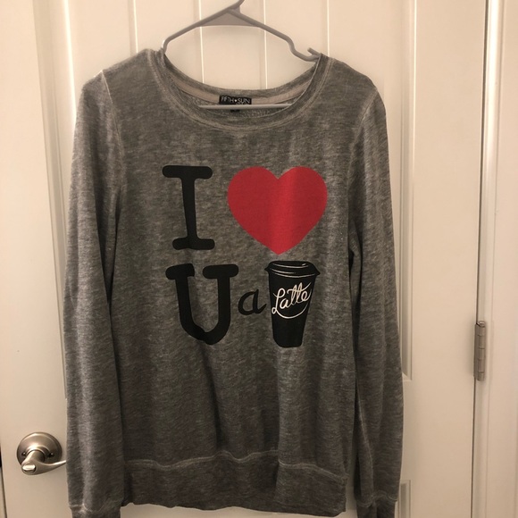 I ❤️ U a latte lightweight sweatshirt - Picture 2 of 3